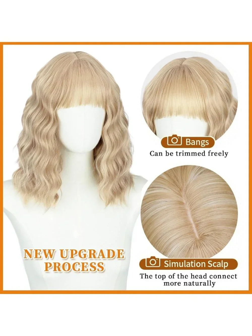 Women Platinum Blonde 14 Inch Heat Resistant Synthetic Fiber Shoulder Length Wig